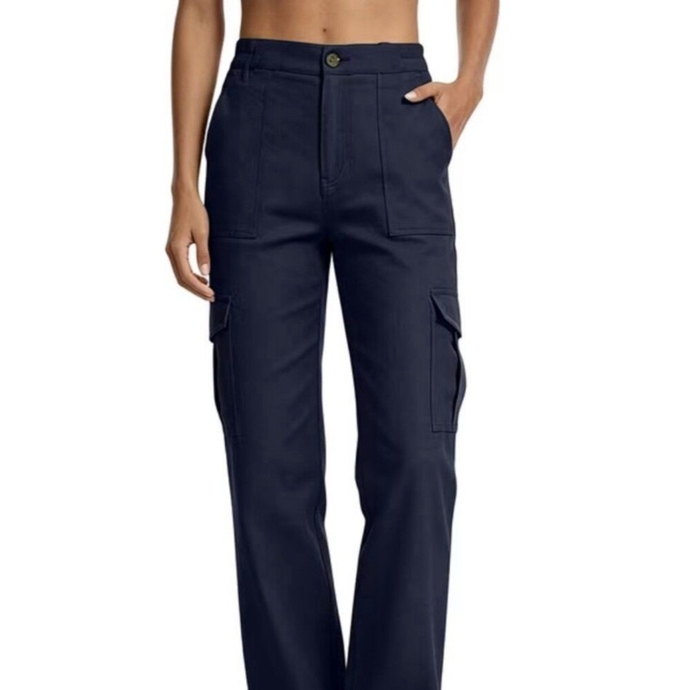 Style & Co Cargo Pants Navy Blue Utility Drawstring Hem Hiking Gorpcore Size 4/S